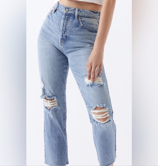 PacSun Distressed High Rise Straight Jeans - Picture 1 of 8